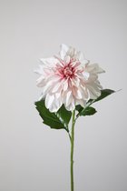 Kunstbloem - Dahlia - topkwaliteit decoratie - 2 stuks - zijden bloem - paars/wit - 79 cm hoog