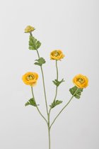 Kunstbloem - Boterbloem - Ranunculus - topkwaliteit decoratie - 2 stuks - zijden bloem - Geel - 57 cm hoog