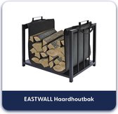 EASTWALL Haardhoutbak – Houtopslag – Haardhout opslag – Houtmand – Zwart - 50,5 x 37 x 50 cm