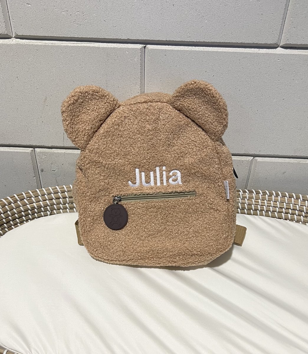 Adalletti teddy rugzak | beren rugzak | beige | schooltas | tas met naam | kinderen | peuter | kleuter | teddy | baby en kind