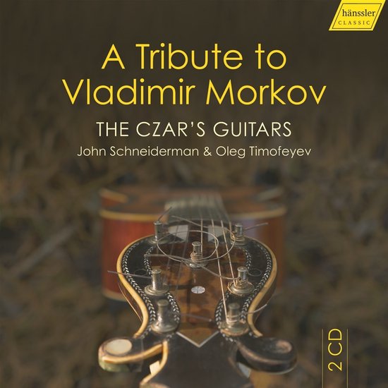 Albumhoes met de titel "A Tribute to Vladimir Morkov" en "THE CZAR'S GUITARS". Een close-up van een gitaar nek en stemmechanieken.