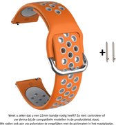 Oranje - Grijs Siliconen Bandje voor 22mm Smartwatches (zie compatibele modellen) van Samsung, LG, Asus, Pebble, Huawei, Cookoo, Vostok en Vector – 22 mm rubber smartwatch strap -