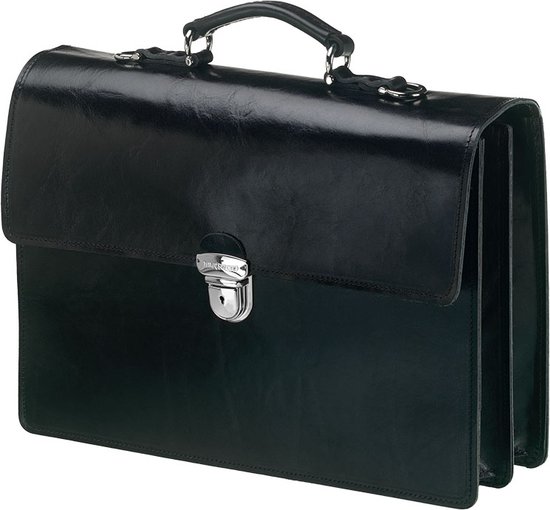 Mutsaers® Leather Briefcase - The Jones - Sac pour ordinateur portable - Zwart