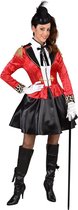 Magic By Freddy's - Circus Kostuum - Violetta De Uitdagende Circus Directrice - Vrouw - rood,zwart - Medium - Carnavalskleding - Verkleedkleding