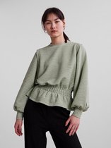 Pieces PCKAYA LS TOP Dames Top Silt Green  - Maat M