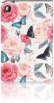 Leuk Case Samsung Galaxy Tab A8 2021 Hoes met Magneetsluiting Butterfly Roses