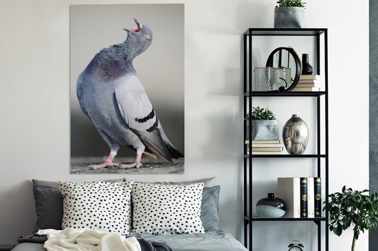 Tableau Peinture Pigeon Chanteur - 80x120 cm - Décoration murale