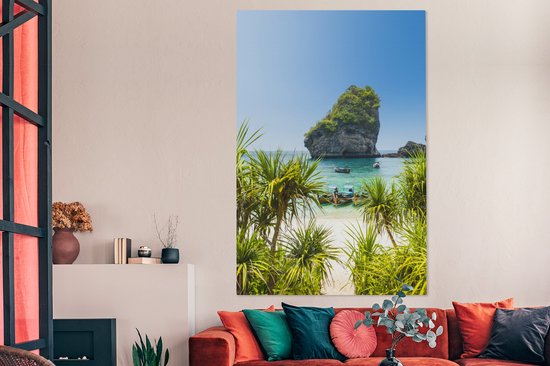 Tableau sur toile Vue de Nui Beach en Thailande - 120x180 cm - Décoration murale XXL