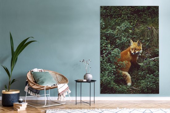 Toile Peinture Renard - Nature - Forêt - 120x180 cm - Décoration murale XXL