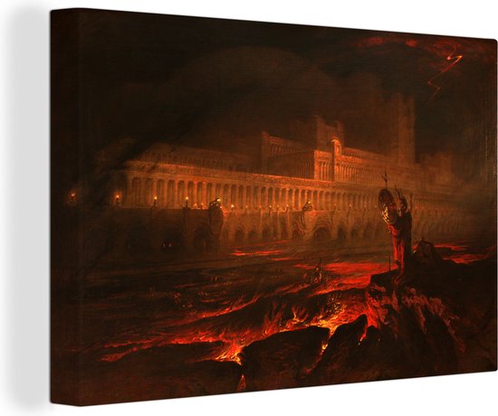 Canvas Schilderij Le pandemonium - schilderij van John Martin - 120x80 cm - Wanddecoratie