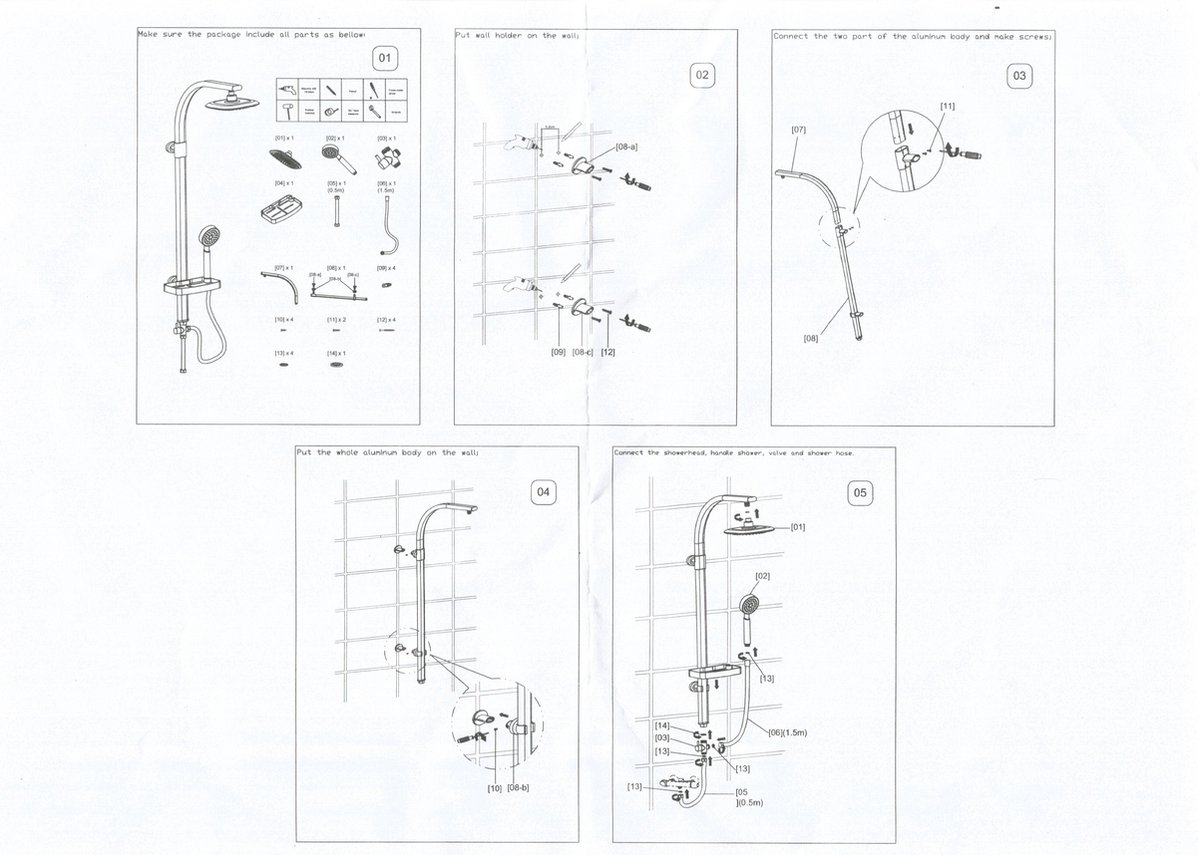CREAVIT Douchestang set ROOD met douchekop en handdouche by KARLI