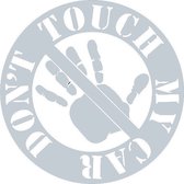 Don't touch my car sticker - Auto stickers - Laptop sticker - Auto accessories - Sticker volwassenen - 14 x 14 cm Chrome