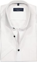 CASA MODA modern fit overhemd - korte mouw - wit structuur - Strijkvriendelijk - Boordmaat: 38