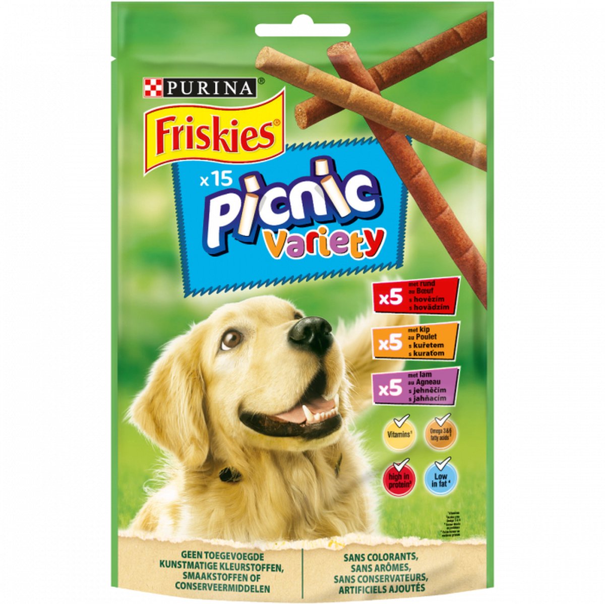 6x Bonzo (Friskies) - Picnic Variety - Rund, Kip & Lam - 100g