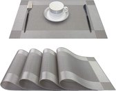 BOTC Duurzame Placemats - 2 Stuks - Hittebestendig - Makkelijk schoon - 30 x 45cm - Zilver
