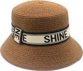 Hoed SHINE - Dames - Bucket Hat - Lengte 29 cm - Bruin