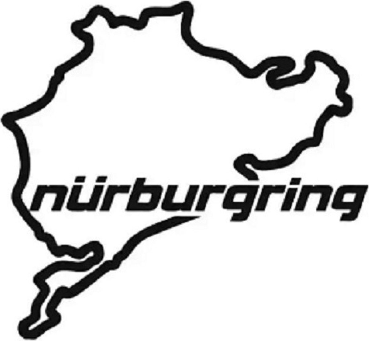 Nurburgring auto stickers - Muurdecoratie - Formule 1 - Laptop sticker - Auto accessories - Sticker volwassenen - 15 x 13 cm - Zwart - 115 - VSE