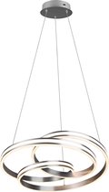 LED Hanglamp - Torna Yarino - 60W - Aanpasbare Kleur - Dimbaar - Rond - Mat Nikkel - Aluminium