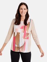 GERRY WEBER Dames Shirt met 3/4-mouwen en patch van contrastmateriaal