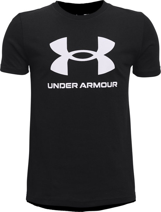 Under Armour UA B SPORTSTYLE LOGO SS Jongens Sportshirt - Zwart - Maat YLG