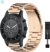 MY PROTECT - Schakel Bandje 20mm - Luxe Stalen Horlogeband geschikt voor Samsung Galaxy Watch 6/5/Pro/4/3/ Active 2 - Polar Ignite / Unite - Huawei - Rosé Goud