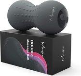 Maxgia Elektrische pinda Lacrosse bal, Vibrerende oefenbal, verwarming massage bal voor spierpijn, nek rug massager met warmte, triggerpunt diepe weefsel massager, yoga massage rol