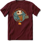 Casual skelet T-Shirt Grappig | Dieren halloween Kleding Kado Heren / Dames | Animal Skateboard Cadeau shirt - Burgundy - M