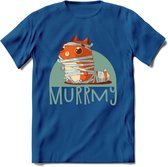 Kat murrmy T-Shirt Grappig | Dieren katten halloween Kleding Kado Heren / Dames | Animal Skateboard Cadeau shirt - Donker Blauw - L