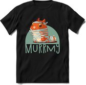 Kat murrmy T-Shirt Grappig | Dieren katten halloween Kleding Kado Heren / Dames | Animal Skateboard Cadeau shirt - Zwart - L