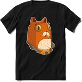 Casual kat T-Shirt Grappig | Dieren katten Kleding Kado Heren / Dames | Animal Skateboard Cadeau shirt - Zwart - 3XL