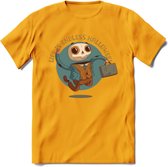 Casual skelet T-Shirt Grappig | Dieren halloween Kleding Kado Heren / Dames | Animal Skateboard Cadeau shirt - Geel - XXL