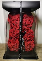 Rozen rode wijn beer - Flower bear  diep rood - bordeaux - Bloemen beer - Rose bear - 25 CM - Red Teddy Beer 25 cm - rood Bear - deep red Rose Teddy - Liefde - Moederdag - Verjaard