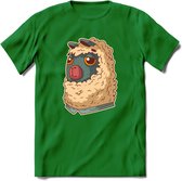 Casual lama T-Shirt Grappig | Dieren alpaca Kleding Kado Heren / Dames | Animal Skateboard Cadeau shirt - Donker Groen - L