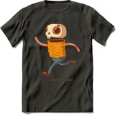 Casual skelet T-Shirt Grappig | Dieren halloween Kleding Kado Heren / Dames | Animal Skateboard Cadeau shirt - Donker Grijs - XL