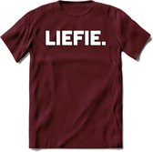 Liefie - Valentijn T-Shirt | Grappig Valentijnsdag Cadeautje voor Hem en Haar | Dames - Heren - Unisex | Kleding Cadeau | - Burgundy - S