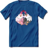 Tortelduifjes - Valentijn T-Shirt | Grappig Valentijnsdag Cadeautje voor Hem en Haar | Dames - Heren - Unisex | Kleding Cadeau | - Donker Blauw - L