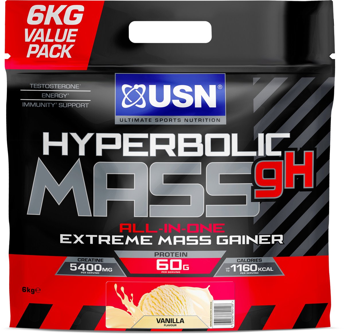 USN Hyperbolic All in One Mass (6000g) Vanilla - Gewichtstoename - Met Creatine