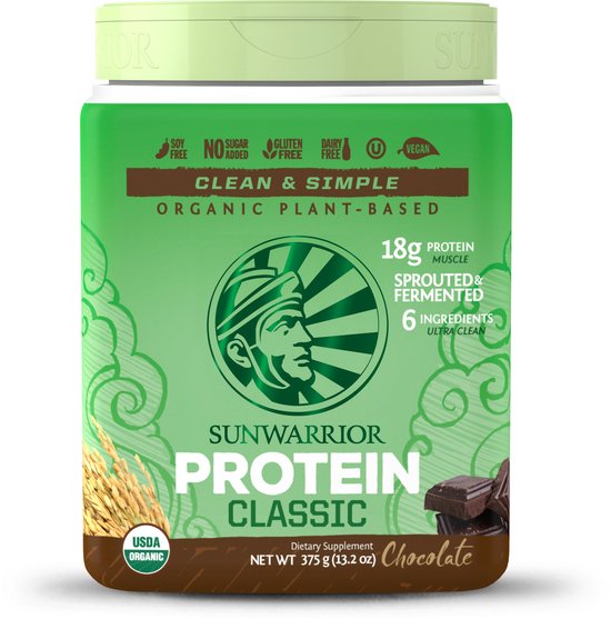Sunwarrior Classic Proteïne Chocolade - 375 gram