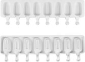MK - Siliconen bakvorm - Magnum vorm silicone - Ice cream mould - 8 stuks - Wit