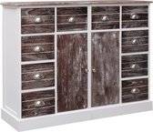 vidaXL Dressoir met 10 lades 113x30x79 cm hout bruin