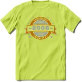 Premium Since 2006 T-Shirt | Goud - Zilver | Grappig Verjaardag Kleding Cadeau Shirt | Dames - Heren - Unisex Tshirt | - Groen - M
