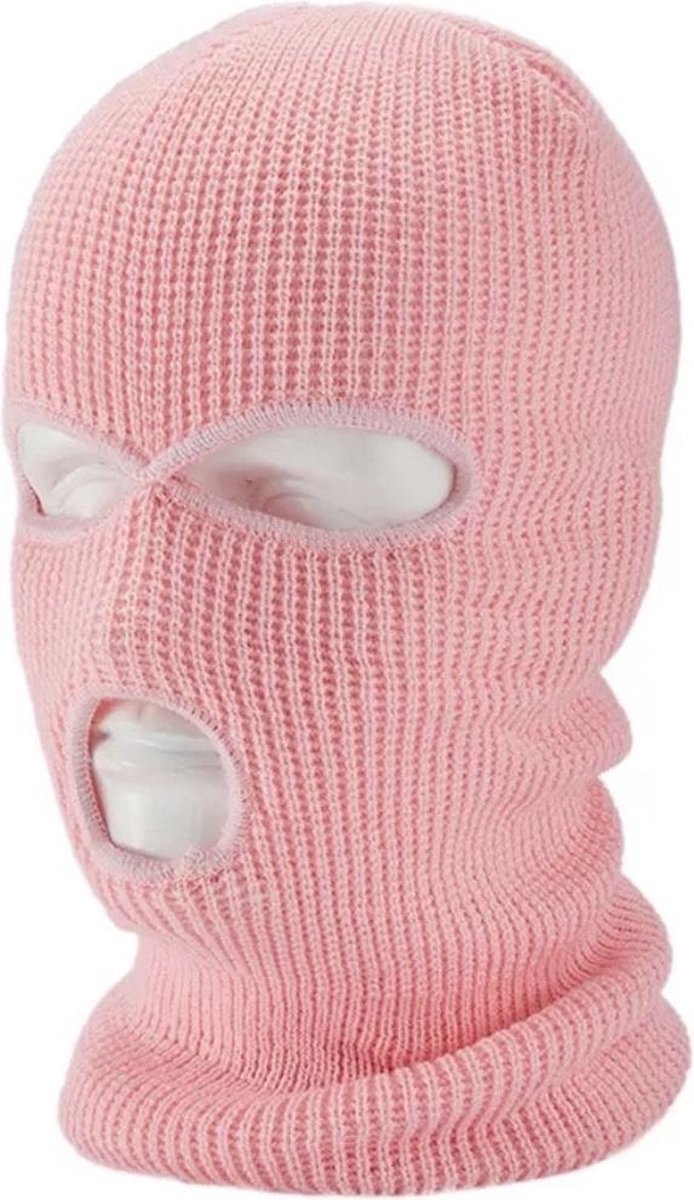 *** Bivakmuts zacht Warme muts Rekbaar One Roze