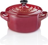 Le Creuset 6 aardewerken mini braadpannetjes Metallic Cerise 10cm 0,25l