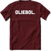 Oliebol - Snack T-Shirt | Grappig Verjaardag Kleding Cadeau | Eten En Snoep Shirt | Dames - Heren - Unisex Tshirt | - Burgundy - XL