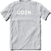 Udon - Snack T-Shirt | Grappig Verjaardag Kleding Cadeau | Eten En Snoep Shirt | Dames - Heren - Unisex Tshirt | - Licht Grijs - Gemaleerd - XXL