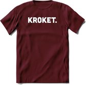 Kroket - Snack T-Shirt | Grappig Verjaardag Kleding Cadeau | Eten En Snoep Shirt | Dames - Heren - Unisex Tshirt | - Burgundy - S