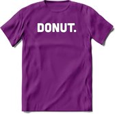 Donut - Snack T-Shirt | Grappig Verjaardag Kleding Cadeau | Eten En Snoep Shirt | Dames - Heren - Unisex Tshirt | - Paars - L