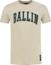 Ballin Amsterdam -  Heren Slim Fit   T-shirt  - Bruin - Maat XXL