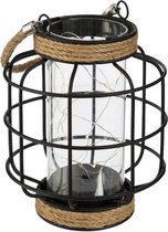 Metal Deco Lantern met microleds 17cm - Overig - zwart - Bois - SILUMEN