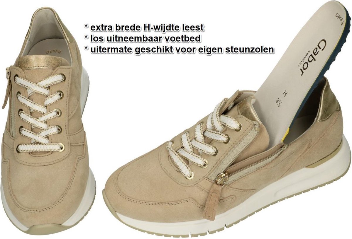 Gabor Sneakers Dames - Lage sneakers / Damesschoenen - Suède - 86.448 sue -  Zand... | bol.